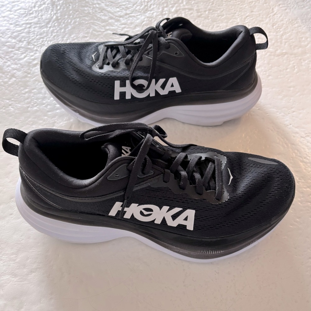Hoka One One Bondi 8 Running Shoes 
# 1127952 BWHT
Women’s 10 B 
Black White